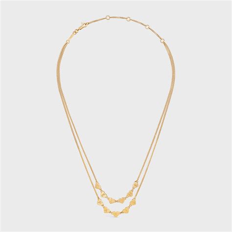 celine coeur|Cœur Celine Double Necklace in Brass with Gold Finish.